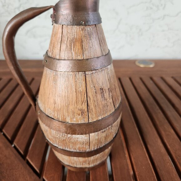Antique French Cider Jug ca. 1900 – 9" high Barrel Form Rustic Farmhouse Pitcher - Picture 7 of 15